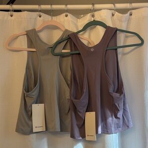 lululemon Nulex Racerback Cropped Running Tank (2)  - Gray and Mauve